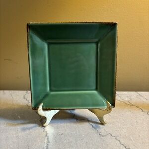 Pottery Barn Green‎ Asian Square Salad Plate 8  1/8" Wide Japan Vintage
